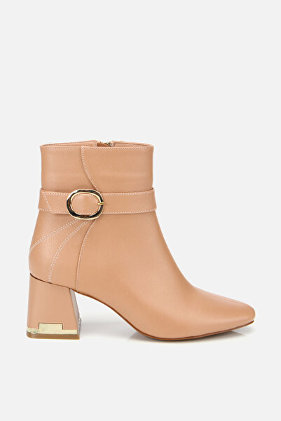 Yaya by Hotiç Γυναικείες μπότες με χοντρό τακούνι με φερμουάρ και αγκράφα