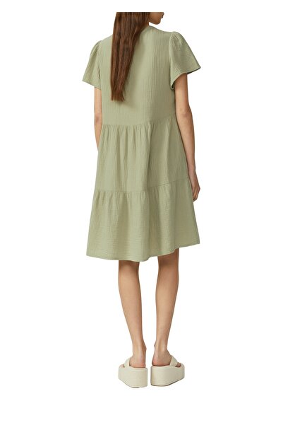 QS by s.Oliver Φόρεμα μουσελίνας, όρθιος γιακάς, ποπλίνα, βισκόζη, στάμπα, ελαφρύ, casual, θηλυκό