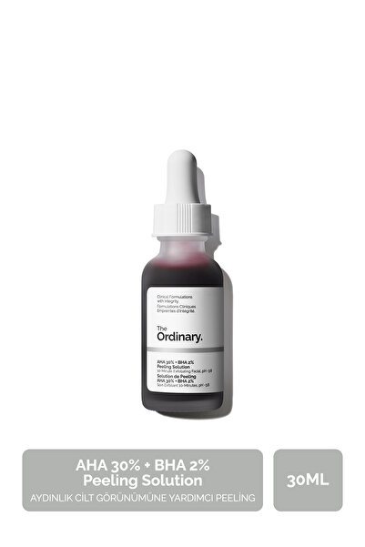 The Ordinary AHA 30% + BHA 2% Peeling Solution 30ml - Aydınlık Cilt Görünümüne Yardımcı Peeling