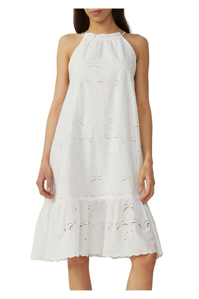 QS by s.Oliver Φόρεμα με μπροστινή επένδυση, ποπλίνα, βαμβακερή φόδρα, ελαφρύ, λουράκια σπαγγέτι, casual, θηλυκό