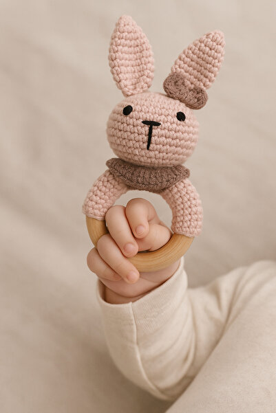 Wellgro Cuddly Amigurumi Tavşancık Çıngırak-pembe