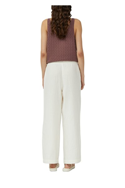 QS by s.Oliver Παντελόνι μουσελίνας με φαρδιά πόδι, κορδόνια, ελαστική ταινία, υφαντό ύφασμα, διπλή όψη, φαρδιά πόδι, casual, holid