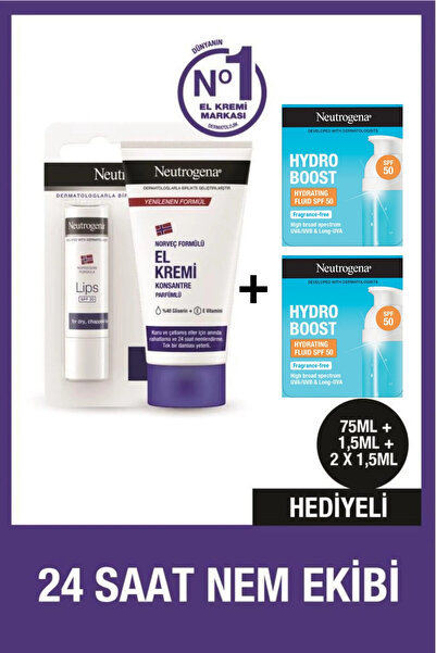 Neutrogena Parfümlü El Kremi 75ml + Dudak Kremi + SPF 50 Hediye