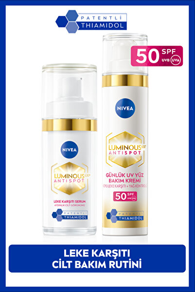 NIVEA Luminous630 Leke Karşıtı Gündüz Yüz Kremi 40ml Ve Aydınlatıcı Cilt Bakım Serumu 30ml,hyaluroni