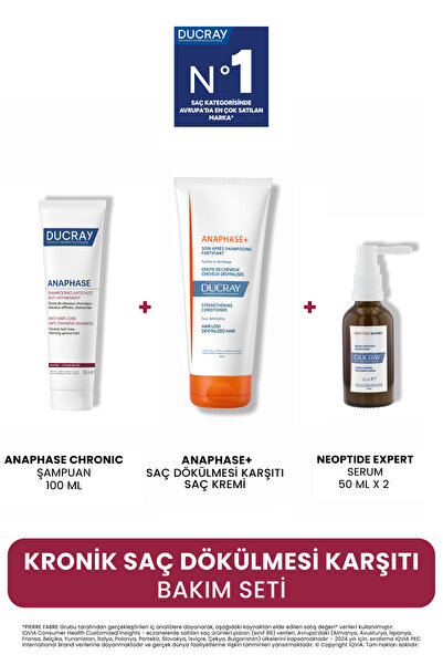 Ducray Saç Dökülmesine Karşı Set: Anaphase+ Krem 200ml + Neoptide Serum 2x50m...