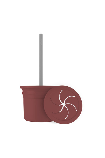 OiOi Ham+Hüp Pipetli Silikon Bardak Seti Velvet Rose / Powder Grey