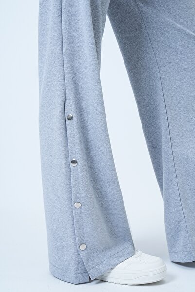 Trend Alaçatı Stili Women's Grimelange Hooded Sweatshirt with Side Slits and Wide Leg Pants Set Alc-X14607