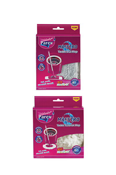 Parex Maestro Yedek Yuvarlak Ve Düz Mop