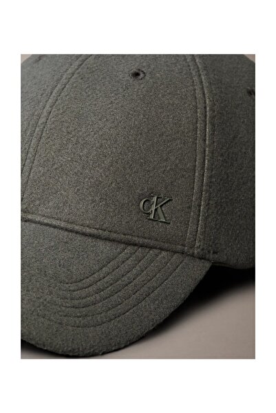 Calvin Klein Felt with Metal Plaque Cap