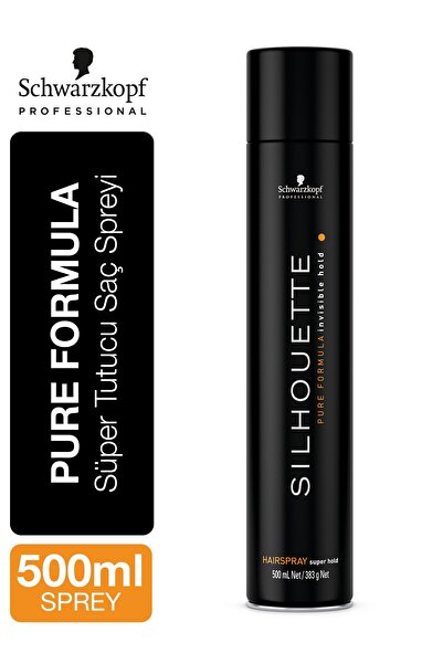 Silhouette Süper Tutucu Kalıcı Saç Spreyi 500ml | Ultra Güçlü Tutuş, Yapışmaz, Tortu Bırakmaz