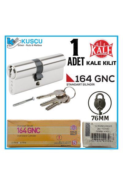 Kale Kilit 164 GNC 76 ملم أسطوانة نيكل قياسية