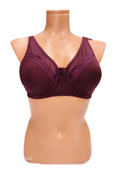 wear treasure Hollowed Out 2-Clasp Front Lace Tulle Detail Supporting Bra with Wire Sponges