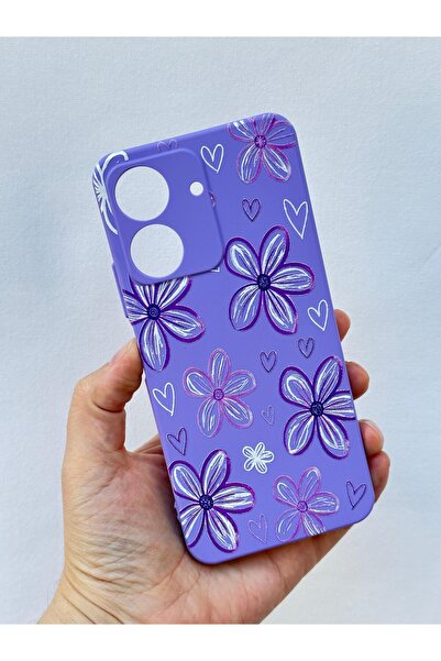 Vip Case REDMİ 13C Uyumlu Çiçek desenli Lansman Kamera Korumalı Yumuşak Silikon Rubber Kılıf