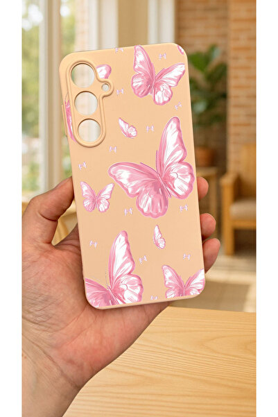 Vip Case Samsung Galaxy A55 -KELEBEK DESENLİ Silikon Darbe Emici Klasik Korumalı Rubber Kılıf