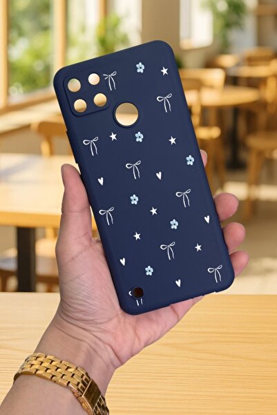 Vip Case Realme C21Y and C25Y - Mini Bow Patterned Silicone Shock Absorbing Classic Protected Rubber Case277