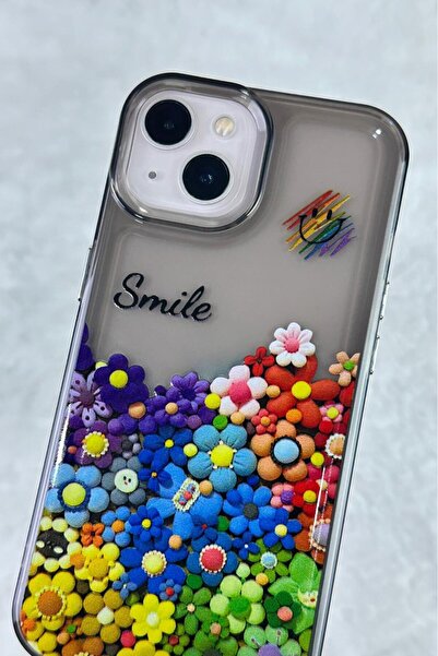 Vip Case Compatible with iPhone 13/14/15 - Glossy Vibrant Floral Look Clear Shockproof Pox Case