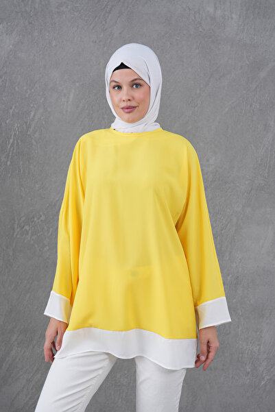 TUNCAY Casual Tunic with Collar and Skirt Trim