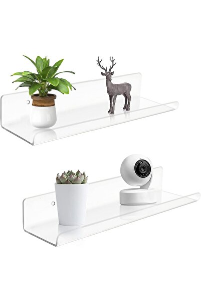 Slasa أرفف عائمة على شكل حرف U من الأكريليك مثبتة على الحائط (قطعتان، 12 بوصة...