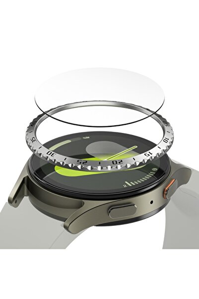 Danex Ramă compatibilă cu Samsung Galaxy Watch7 40mm, H29, Metal, Argintiu