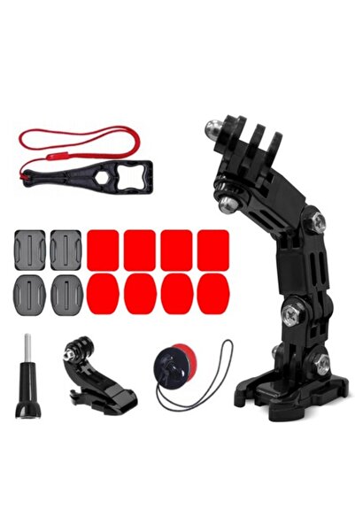 OEM Set suporturi 18 in 1 pentru fixare pe casca GoPro, inclusiv montura si accesorii, culoare negru