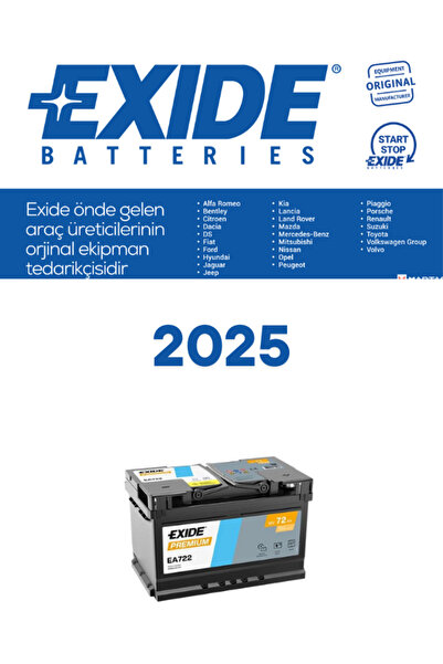 EXIDE 12V 72 AH 720CCA 2025 PREMİUM AKÜ CARBON ÖZELLİKLİ