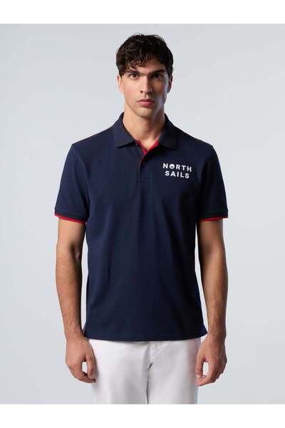North Sails Polo Yaka Baskılı Pamuklu Tişört