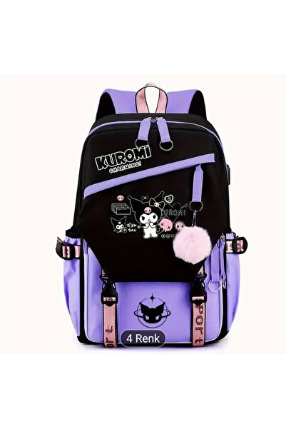 SANRIO GEANTĂ DE ȘCOALA PENTRU COPII DE DIMENSIUNE MARE DETALIATĂ CU DESENUL KUROMI