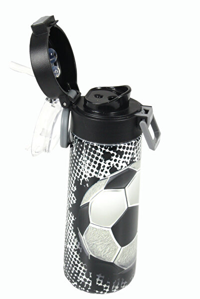 Coral High Kids Football Patterned Steel Thermos with Straw and Direct Drinking 500 ml 31816