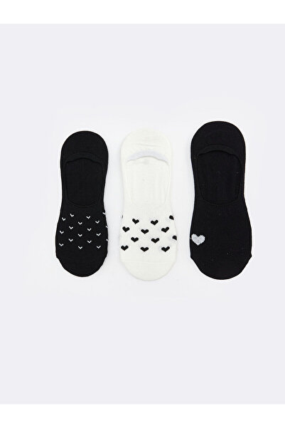 LC Waikiki Дамски чорапи балерина с шарка на сърце, 3 чифта