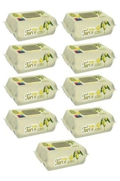 Turco مناديل مبللة للعناية بالطفل بزيت الزيتون 9 عبوات