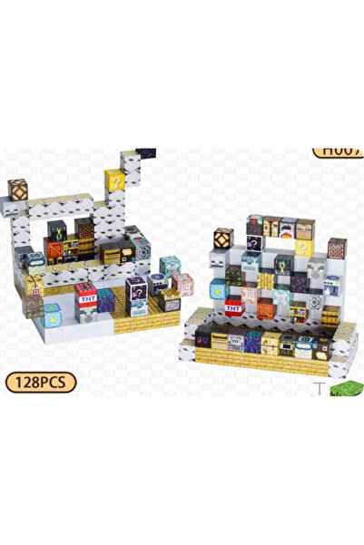 JPT Build World 128-piece magnetic cube construction set, Minecraft style H007