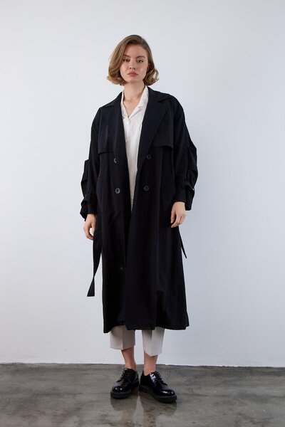 Fast Perry Thin Black Unlined Trench Coat