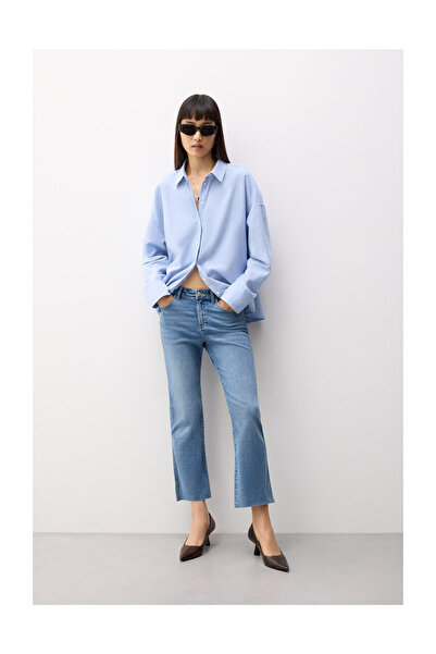 LEFTIES Női mini trapéz farmernadrág