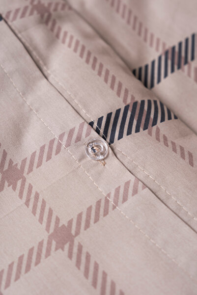 TRENDYOLMİLLA HOME Plaid Patterned Beige Duvet Cover Set Tphaw26Ckn00007