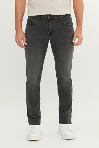 ALTINYILDIZ CLASSICS Ανδρικό τζιν τζιν παντελόνι από βαμβακερό Anthracite Slim Fit 5 τσέπες