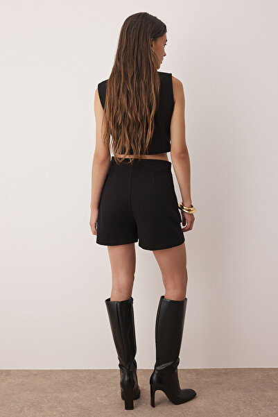 Trendyol Collection Black Woven Tweed Shorts & Bermuda Twoaw26Sr00002