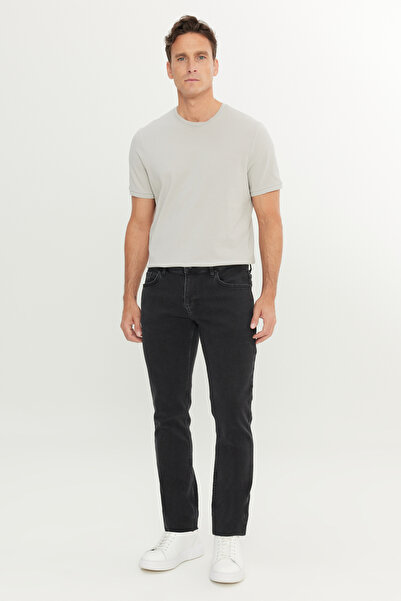 ALTINYILDIZ CLASSICS Men's Black Cotton Slim Fit 5 Pocket Stretch Jean Denim Jeans Trousers