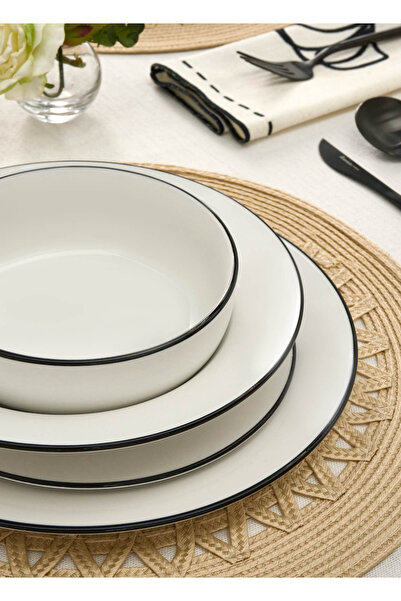 Karaca Emma 30 részes porcelán étkészlet 6 személyes, fehér