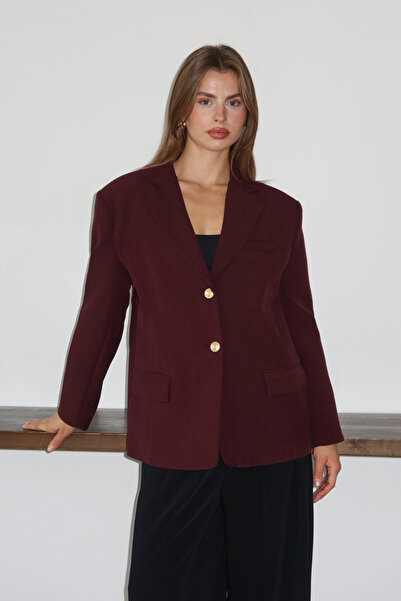 Trendyol Collection Třešňová bunda Regular/Regular s normálním střihem a tkaným vzorem TWOAW26BC00040