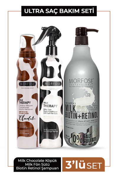Morfose Milk Therapy Saç Köpüğü Chocolate Ultra Saç Bakım Seti