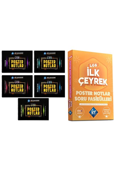KR Akademi Yayınları LGS Soru Fasikülleri İlk Çeyrek & LGS Poster Notlar Seti...