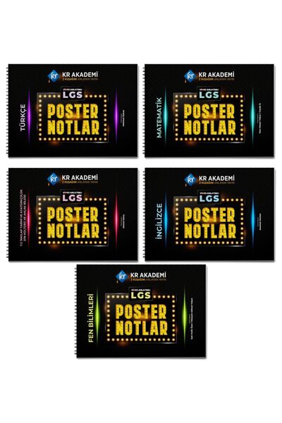 KR Akademi Yayınları 2027 LGS Full Set Konu Anlatımlı Poster Notlar ve Çeyrekler Halinde Soru Fasikülleri Video Destekli