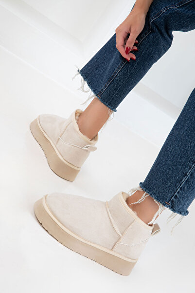 SOHO Béžové semišové dámské boty - 19761 Model Bootie