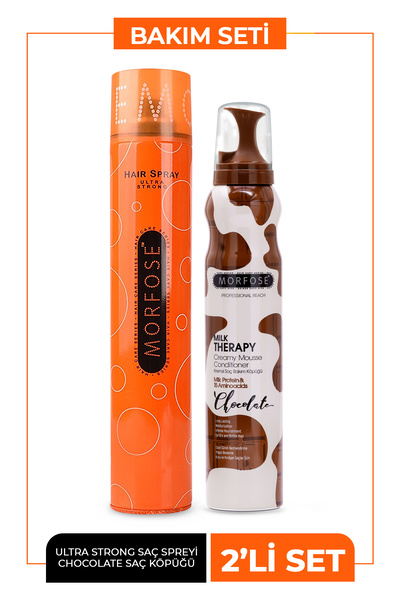 Morfose Milk Therapy Saç Köpüğü Chocolate 200 Ml+ Saç Spreyi Ultra Strong Turuncu