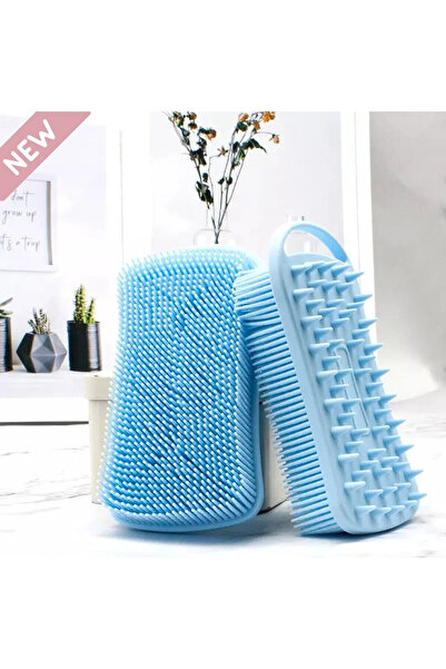 POP Beauty Çift Taraflı Silikon Vücut Ve Saç Bakım Fırçası, Saç Ve Vücut Derisine Masaj Yapan Şampuan Tarağı