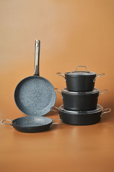 Karaca Biogranit Monet 8 Piece Pot and Pan Set Black