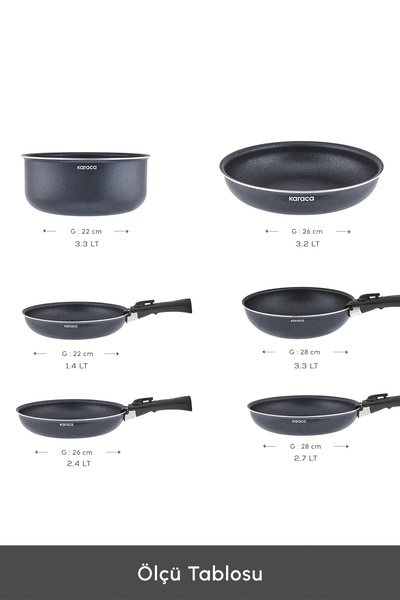 Karaca Biodiamond Easy Clip Çıkarılabilir Saplı İndüksiyon Tabanlı 13 Parça Tencere / Tava Seti