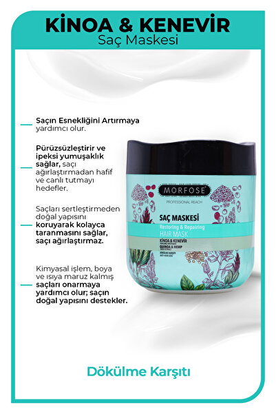 Morfose Kinoa Saç Maskesi 500 ml - Dökülme Karşıtı