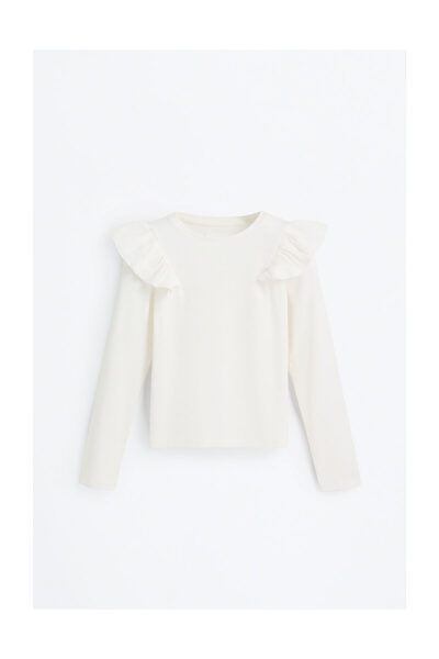 LEFTIES Παιδικό μπλουζάκι με ριμπέλα και βολάν