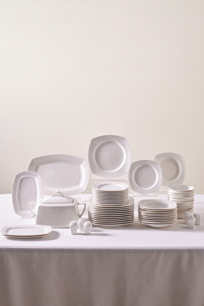 Karaca Square Bone Deren 60 Parça 12 Kişilik Yemek Takımı